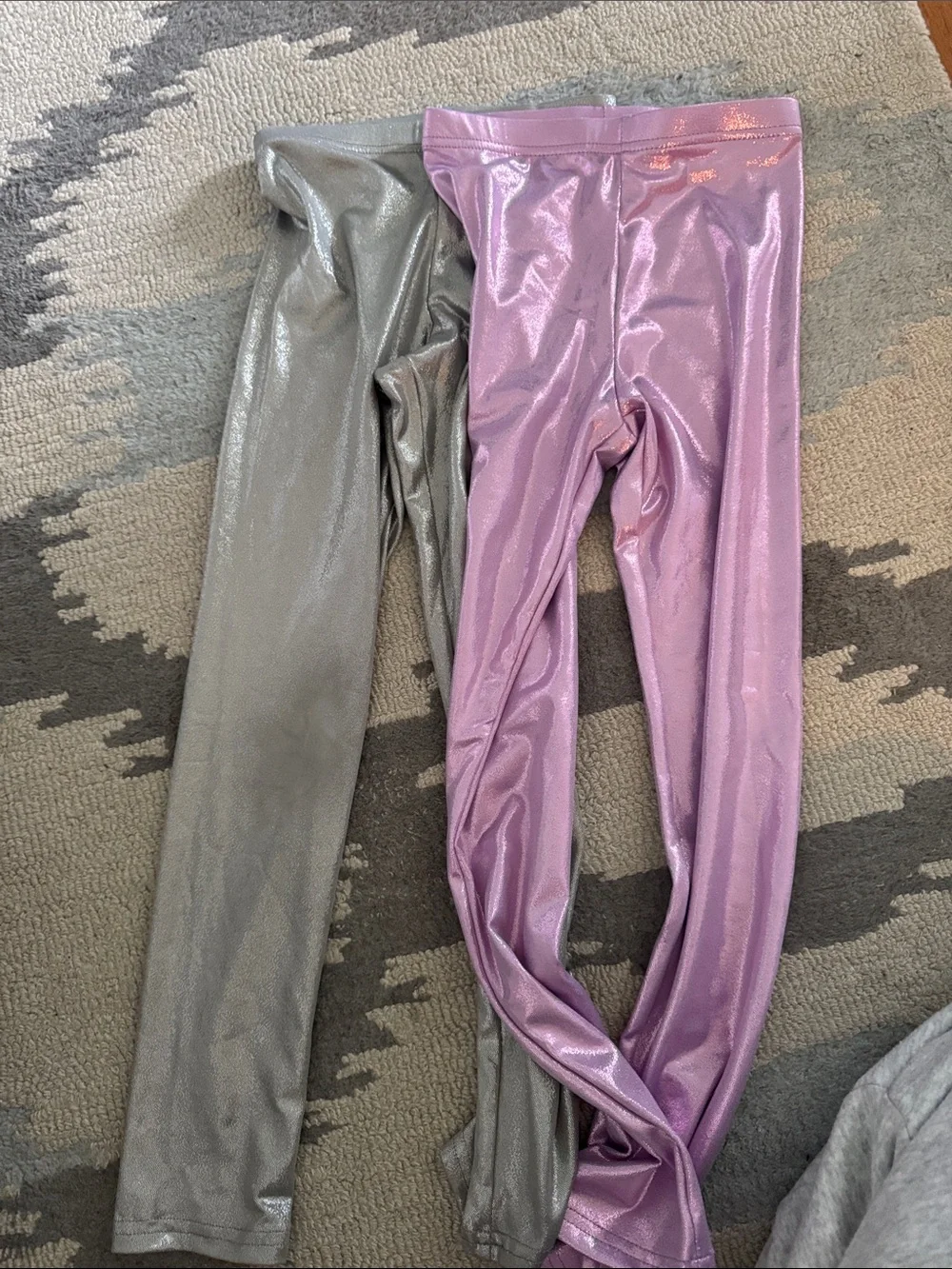 Old Navy Metallic Lavender and Silver Girls' Leggings